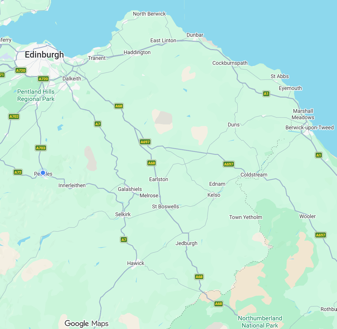 Borders Hydro Clean Service Area — Scottish Borders coverage map